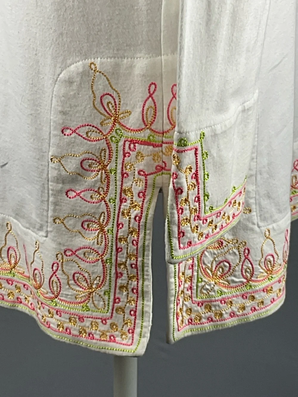 Lilly Pulitzer Embroidered Palm Beach Tunic Top White Pink Green Gold Small - Picture 10 of 16